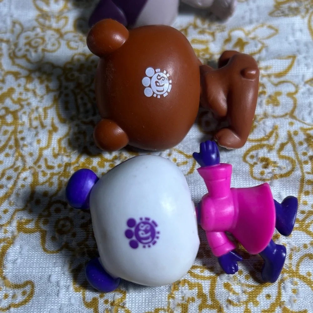 Littlest Pet Shop Animal Figures - Purple, Brown, Cream